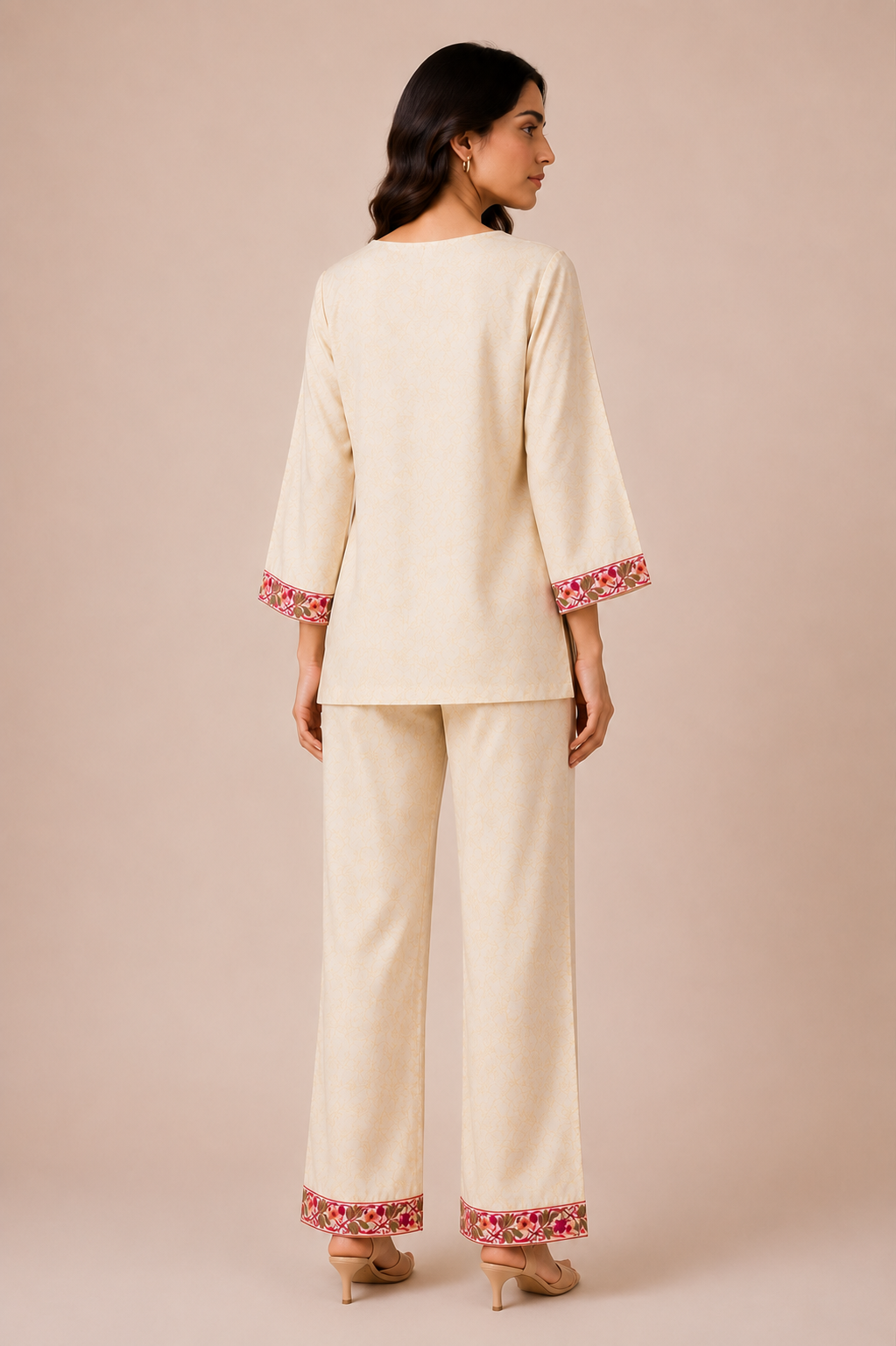 Yellow Printed Crepe Co-ord Set