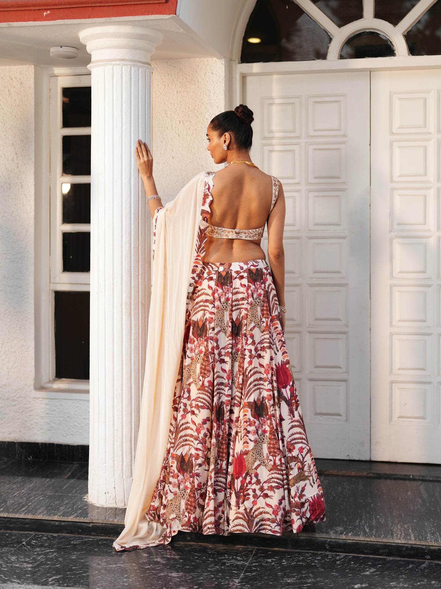 Printed Lahenga Set with Embellished Blouse