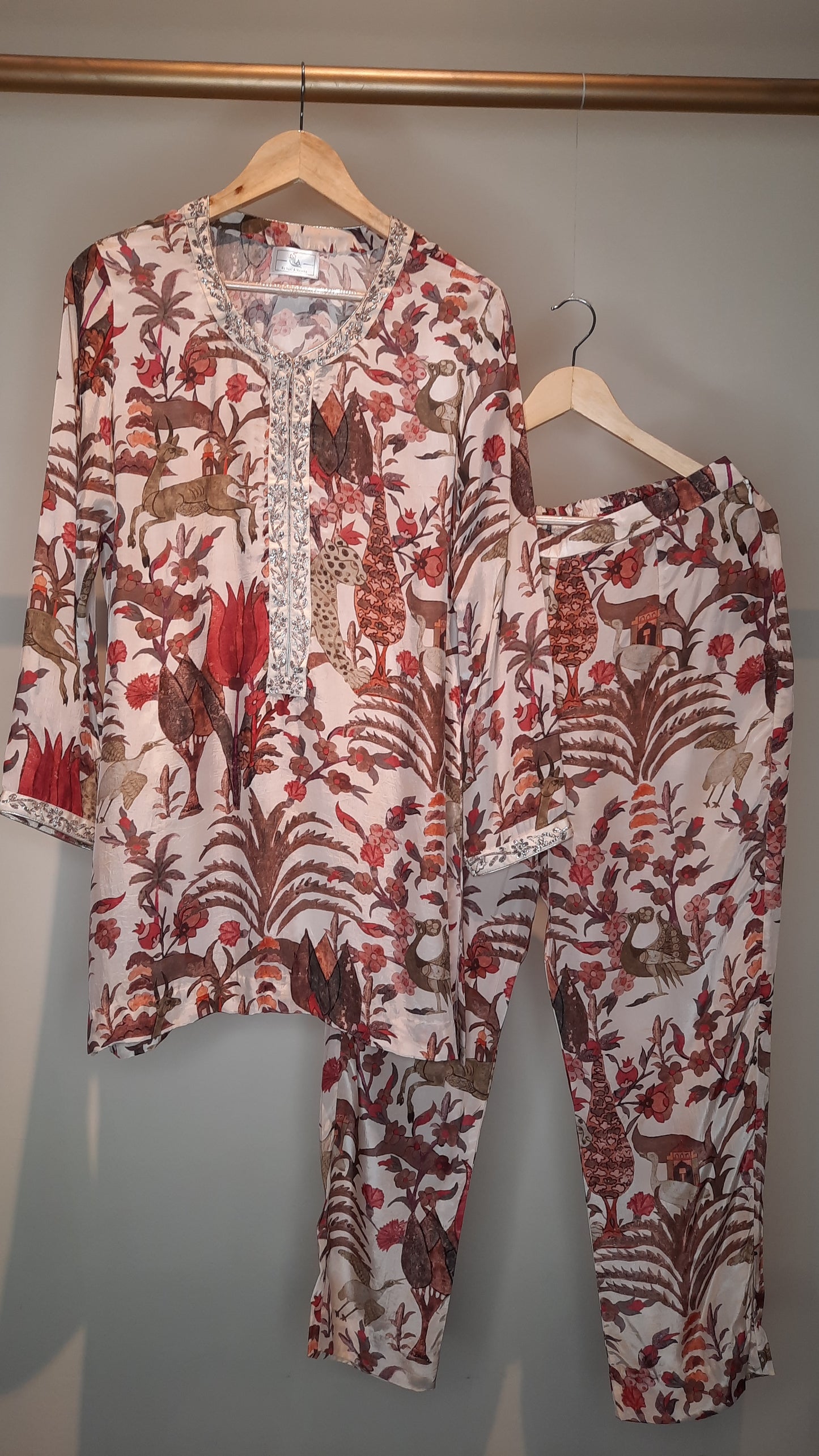 White Printed Coord Set