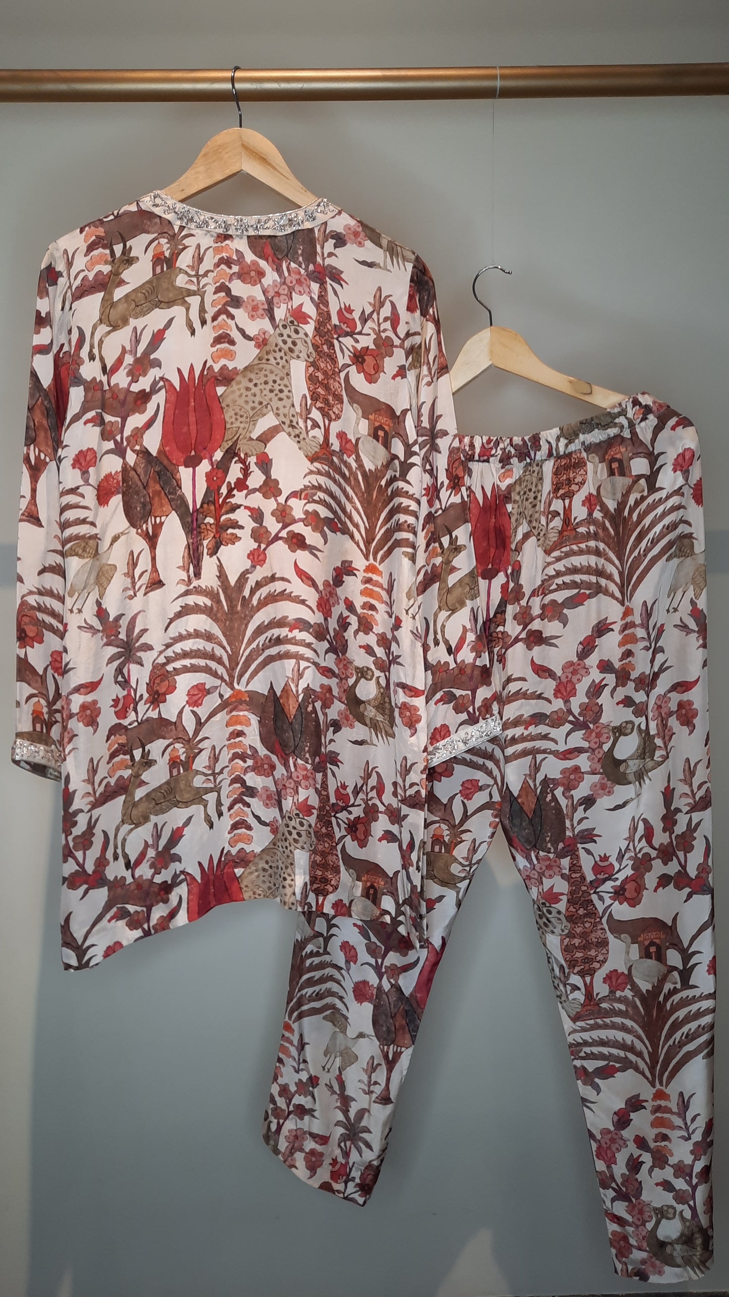 White Printed Coord Set