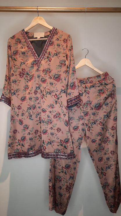 Blush Pink Floral Printed Co-ord Set
